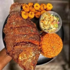 Grilled Tilapia, Plantain & Roasted Corn