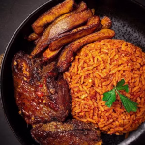 Jollof Rice w/Plantain & Chicken