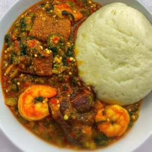 Okra soup with swallow